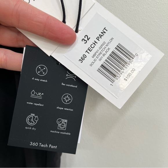 Onia men’s 360 Tech pants joggers in Black Zipper ankle snap pocket  32 - Picture 11 of 12